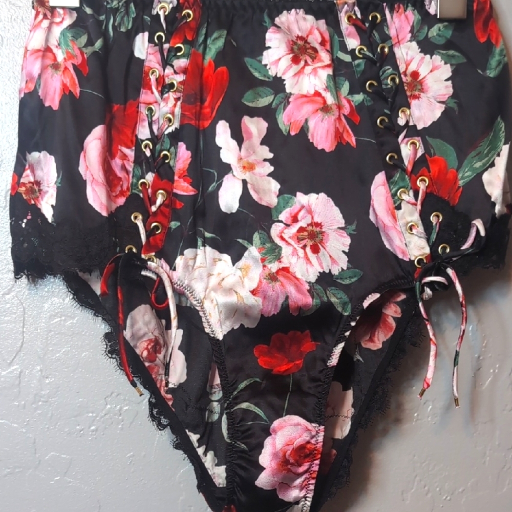Atelier Victoria's Secret Satin Lace-Trim High-Waist Brief Panty